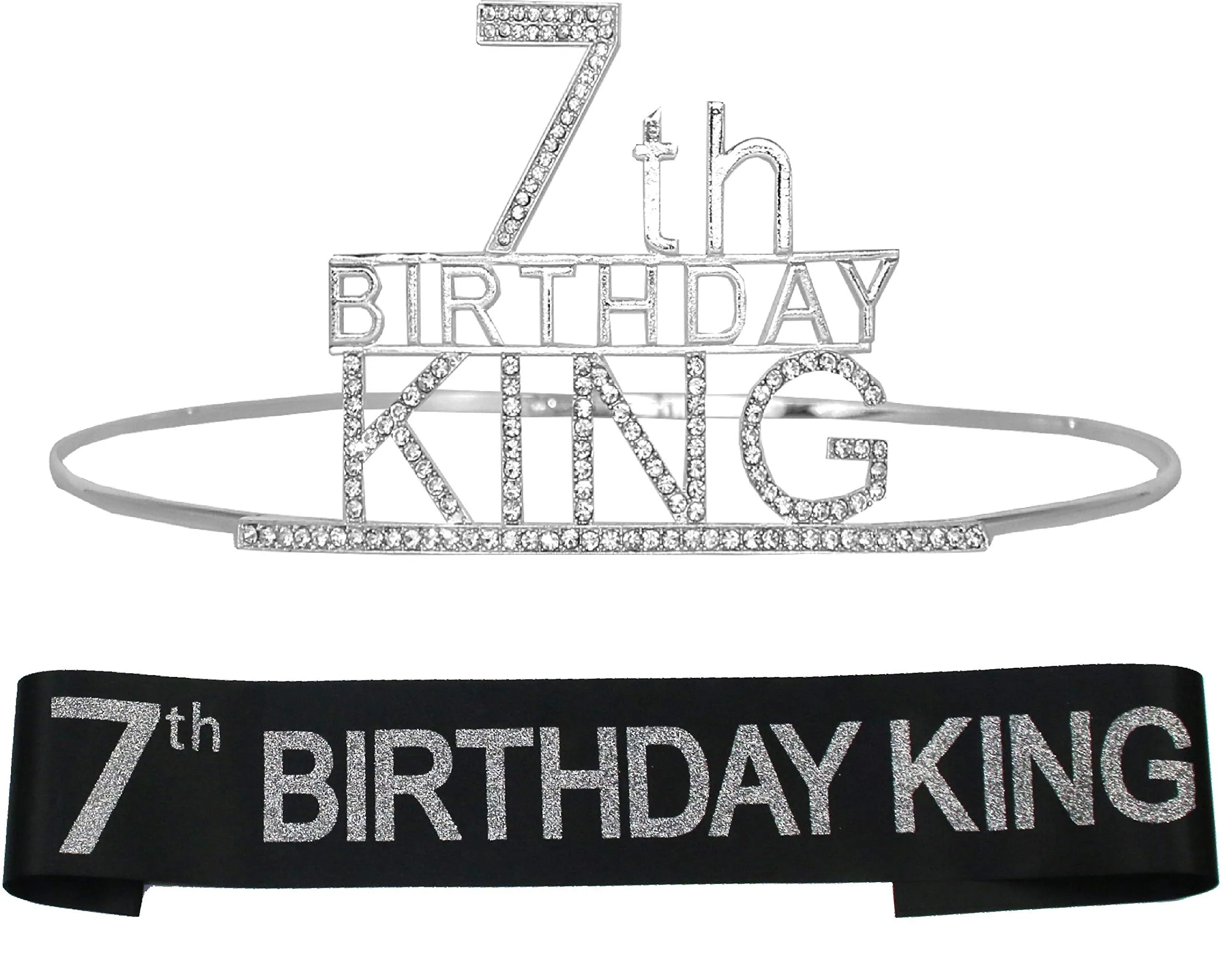 7th Birthday King Crown,7th Birthday Gifts for Boy,7th Birthday King Sash,7th Birthday