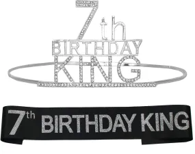 7th Birthday King Crown,7th Birthday Gifts for Boy,7th Birthday King Sash,7th Birthday