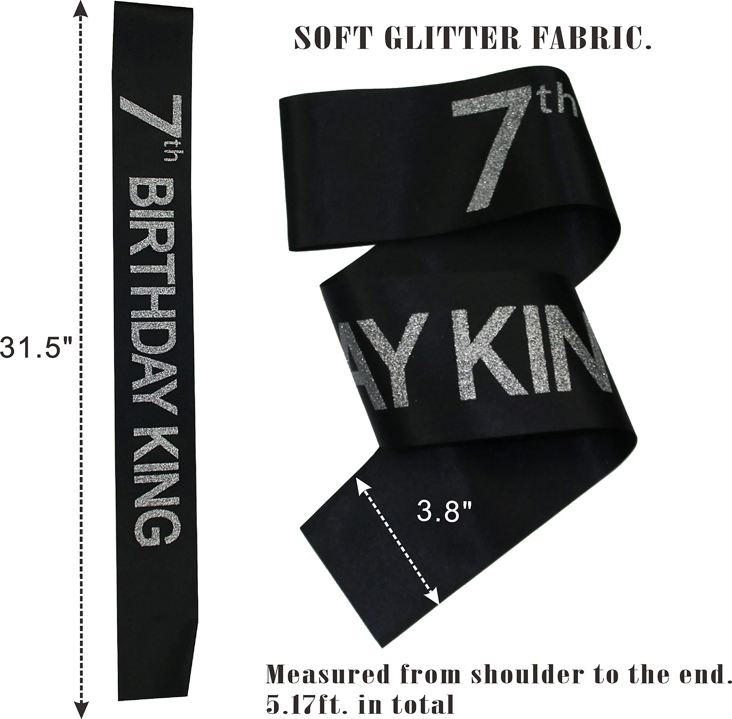 7th Birthday King Crown,7th Birthday Gifts for Boy,7th Birthday King Sash,7th Birthday