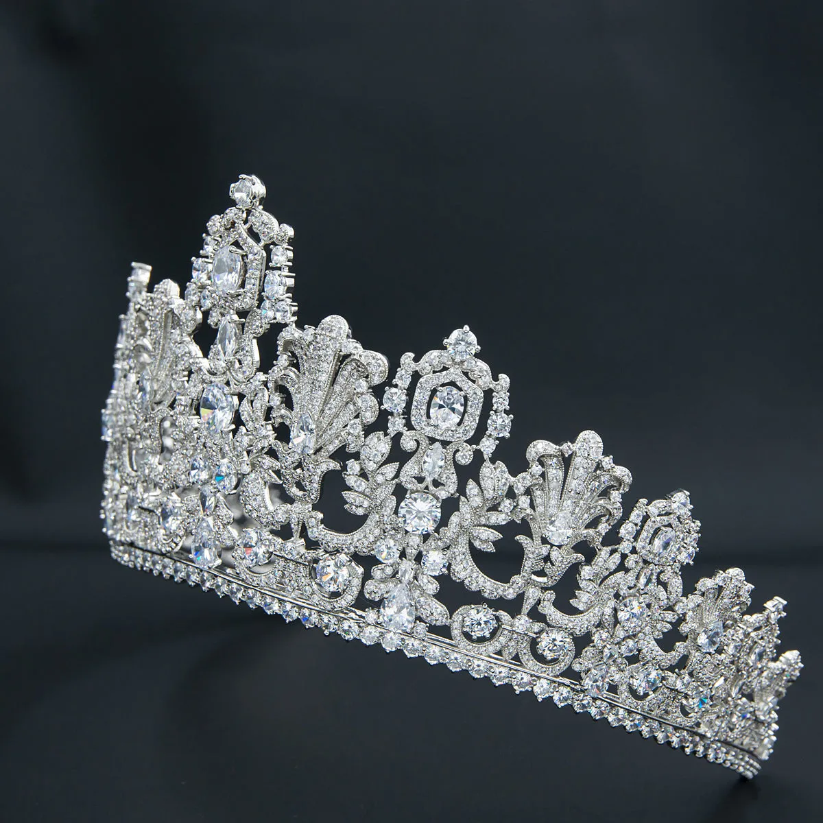 8.5CM Zirconia Luxembourg Replica Tiara for Wedding,Crystal Princess Tiaras HG026M