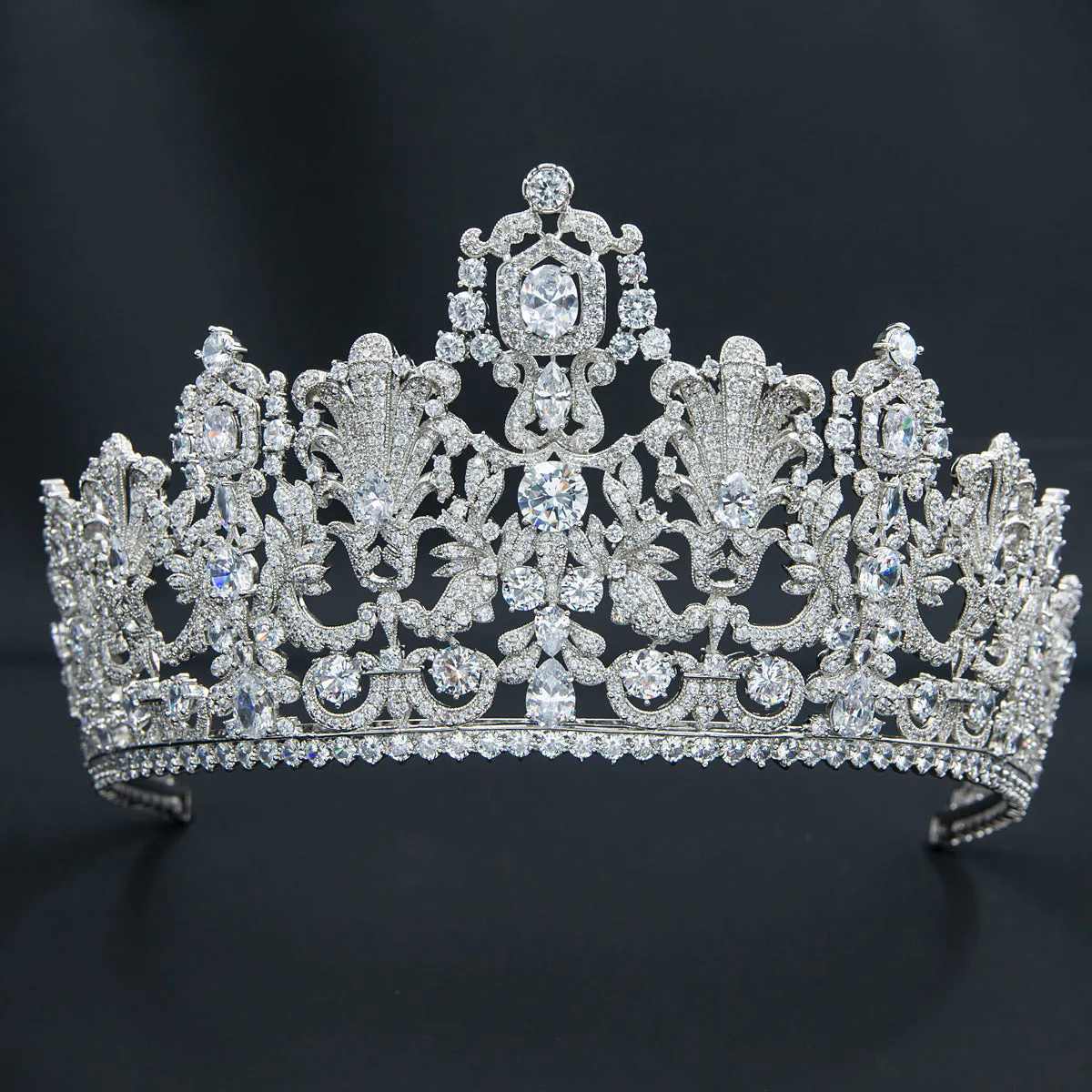 8.5CM Zirconia Luxembourg Replica Tiara for Wedding,Crystal Princess Tiaras HG026M