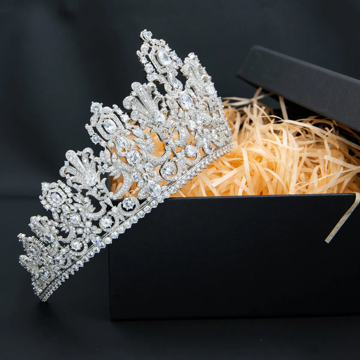 8.5CM Zirconia Luxembourg Replica Tiara for Wedding,Crystal Princess Tiaras HG026M