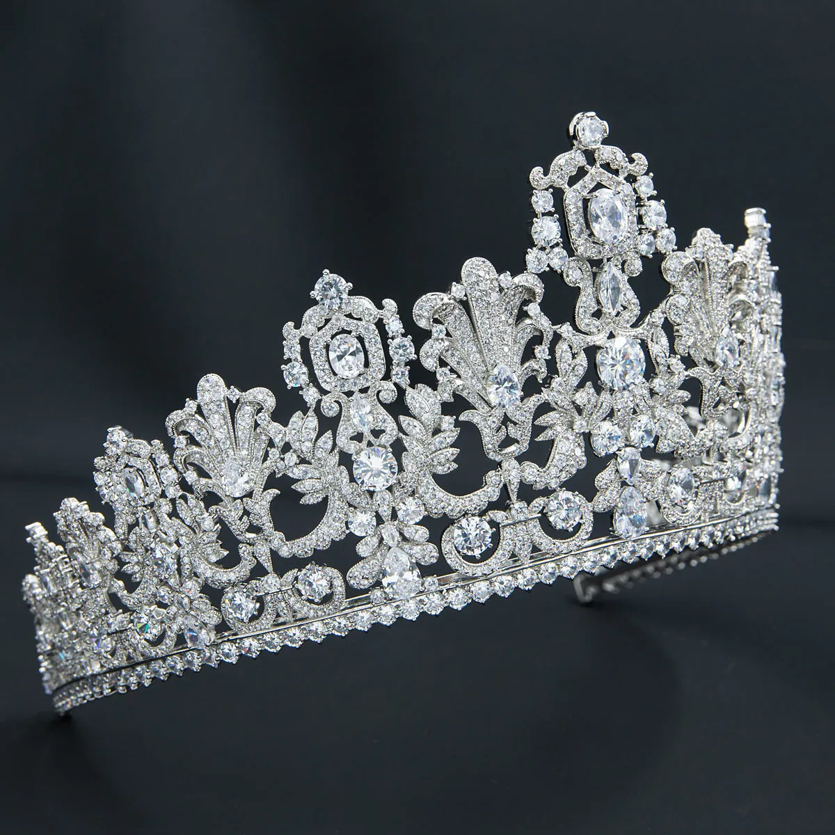 8.5CM Zirconia Luxembourg Replica Tiara for Wedding,Crystal Princess Tiaras HG026M