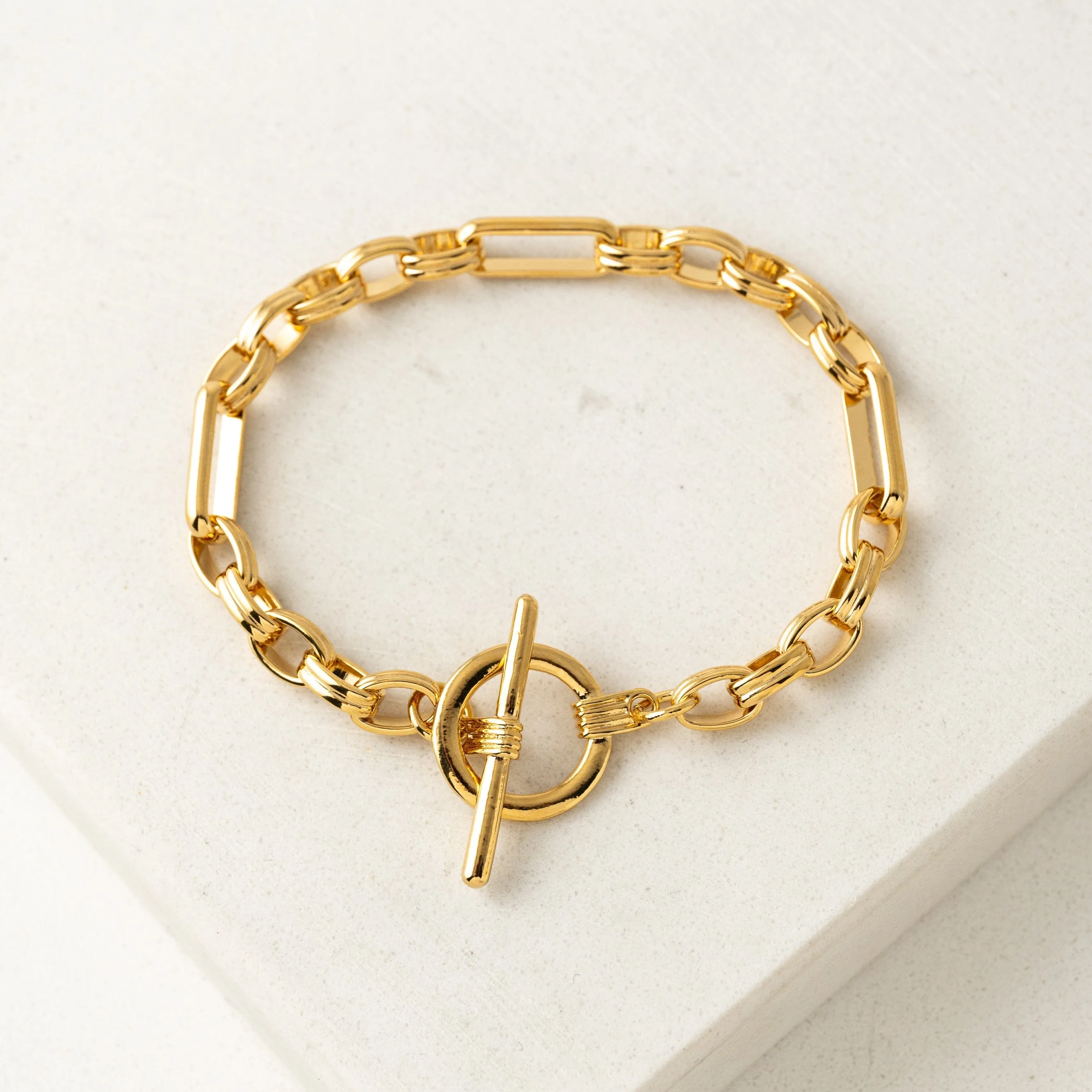 8" Mixed Link Toggle Bracelet