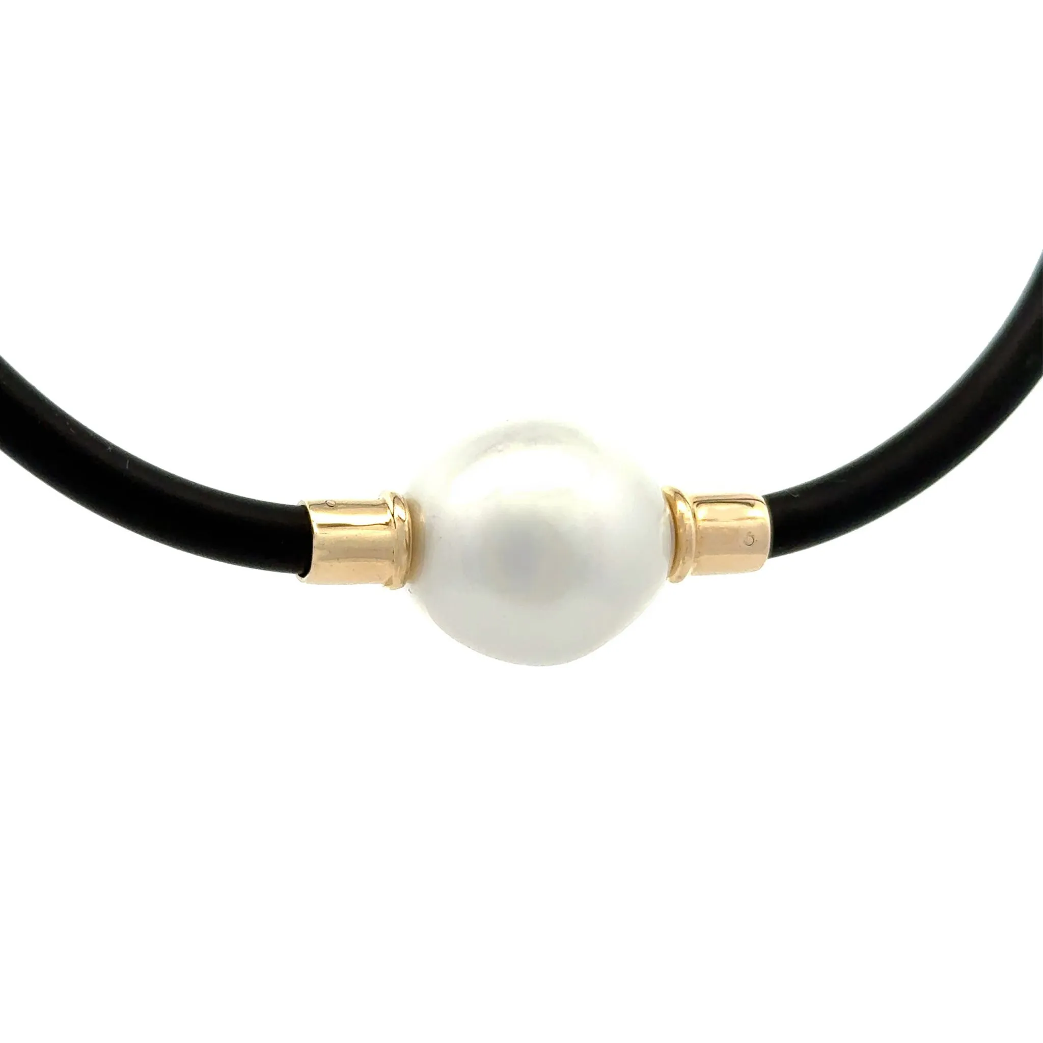 9K Yellow Gold Australian South Sea Cultured 15-16mm 50cm Neoprene Pearl Necklace 4mm