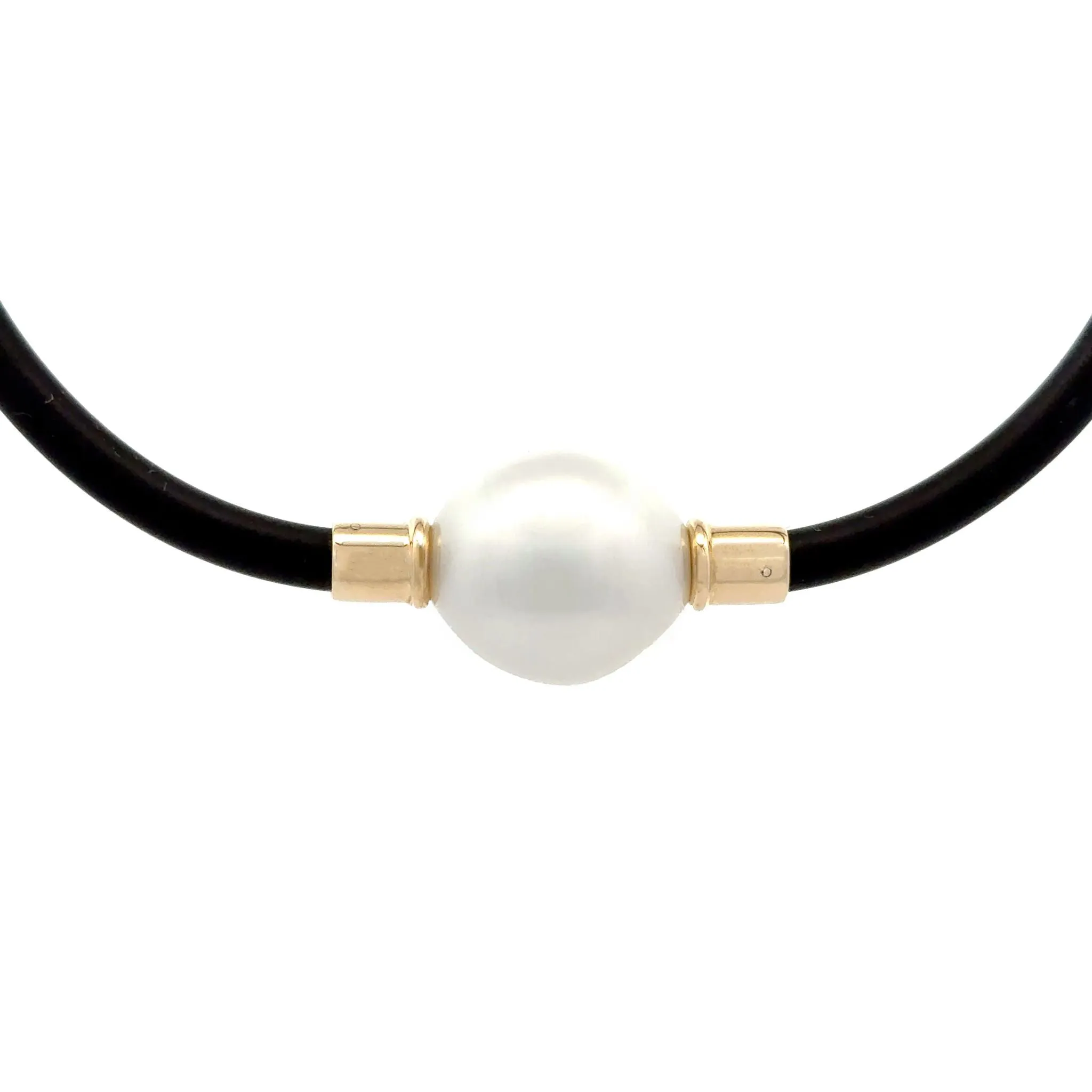 9K Yellow Gold Australian South Sea Cultured 15-16mm 50cm Neoprene Pearl Necklace 4mm