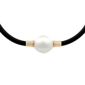9K Yellow Gold Australian South Sea Cultured 15-16mm 50cm Neoprene Pearl Necklace 4mm