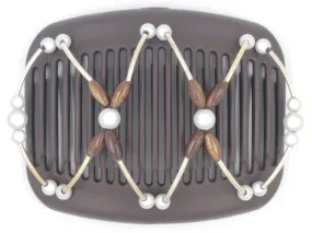 African Butterfly Hair Comb - Beada Tube Brown 41