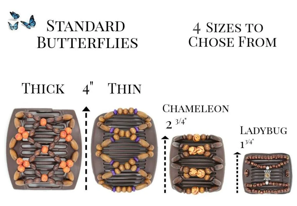 African Butterfly Hair Comb - Beada Tube Brown 41