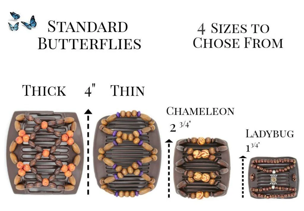 African Butterfly Hair Comb - Dalena Brown 99
