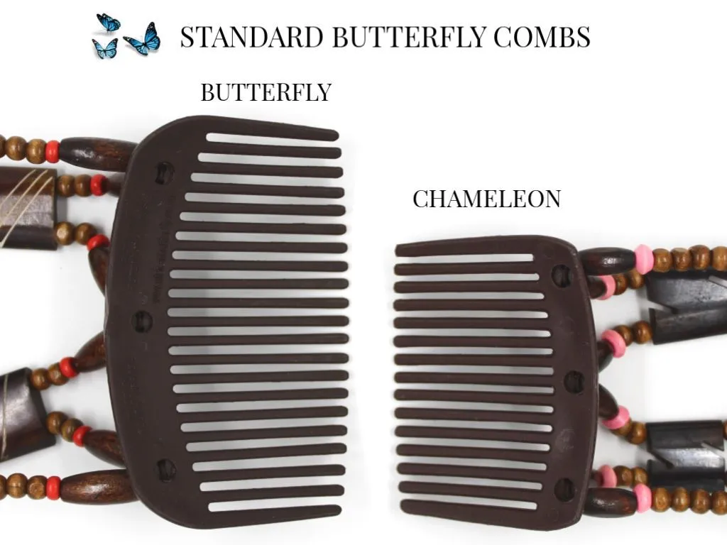 African Butterfly Hair Comb - Dalena Brown 99