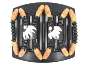 African Butterfly Thick Hair Comb - Stones & Bones Black 109