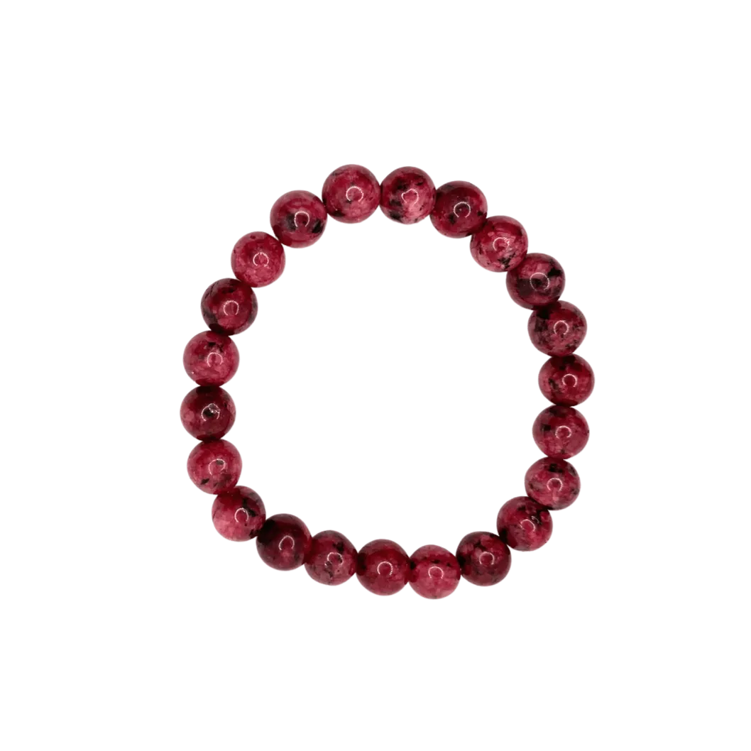 Aggie Maroon Jade 8mm Bracelet