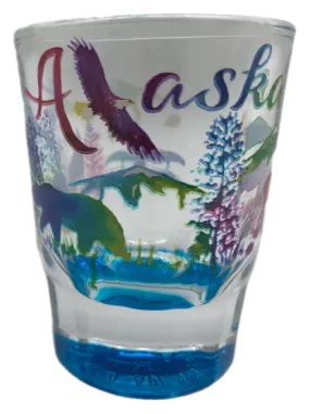 Alaska Animals Watercolor Heavy Shot Glass