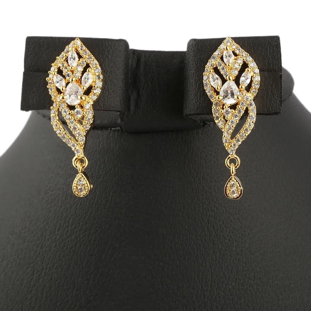 American Diamond Locket Set - Silver & Golden