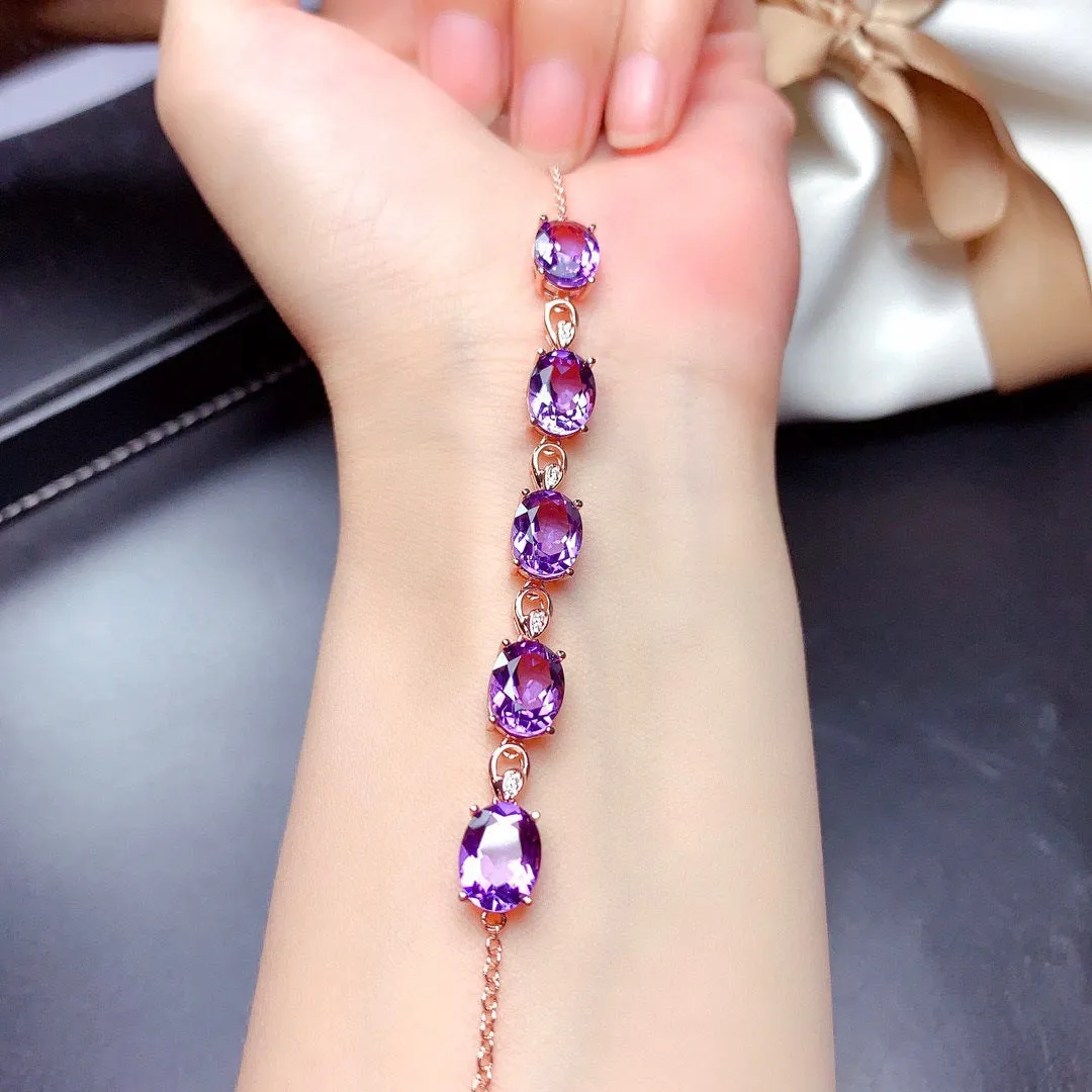 Amethyst Bracelet Color Treasure Female Minority Design