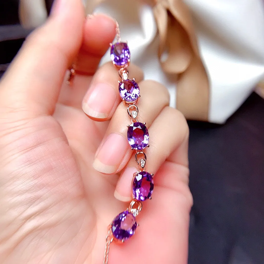 Amethyst Bracelet Color Treasure Female Minority Design