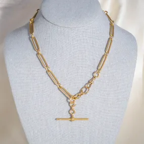 Antique 18k Gold Trombone Link Watch Chain