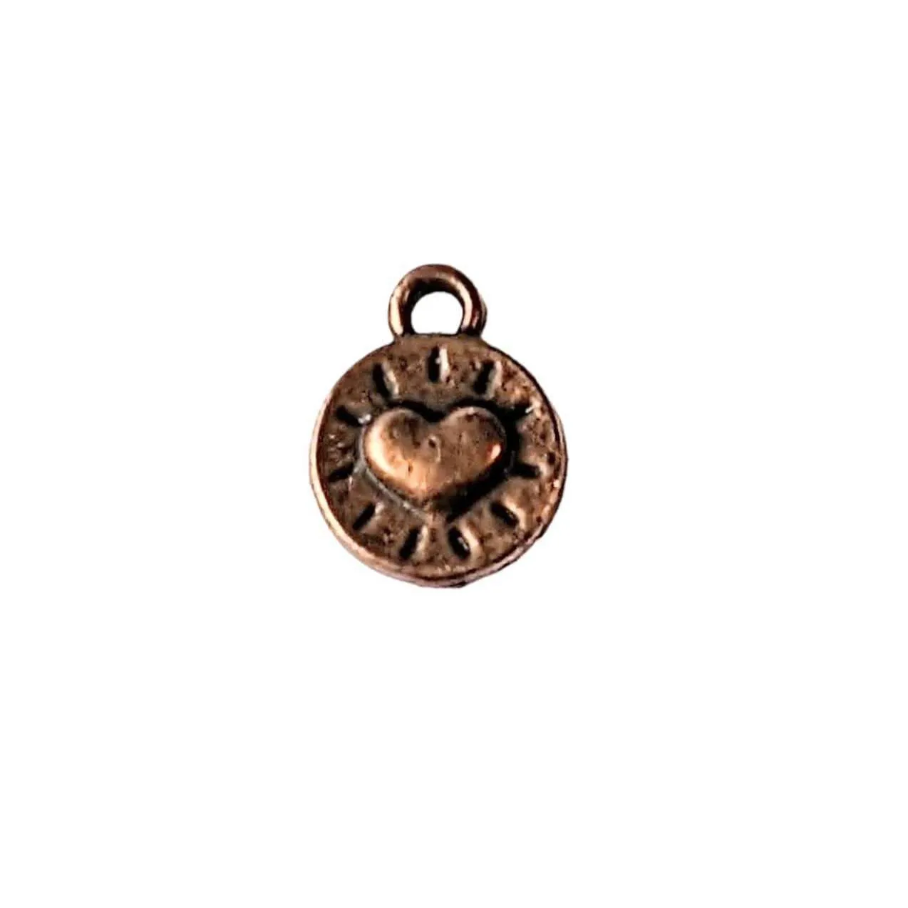 Antique Copper Tiny Framed Heart Charm