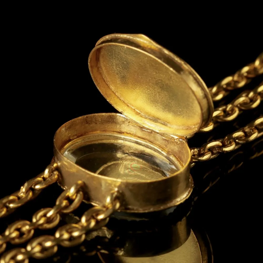 Antique French Locket Bracelet 18Ct Gold Silver Victorian Circa 1860