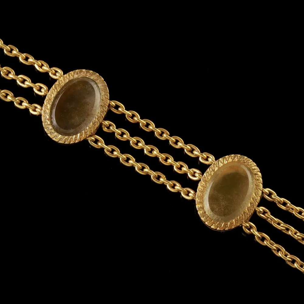 Antique French Locket Bracelet 18Ct Gold Silver Victorian Circa 1860
