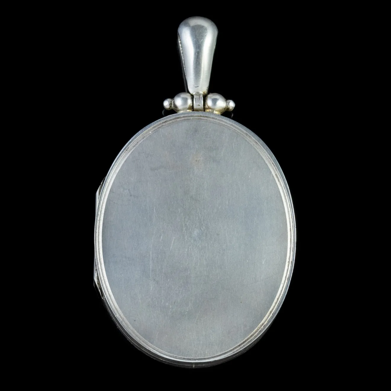 Antique Victorian Silver Forget Me Not Locket Circa 1880