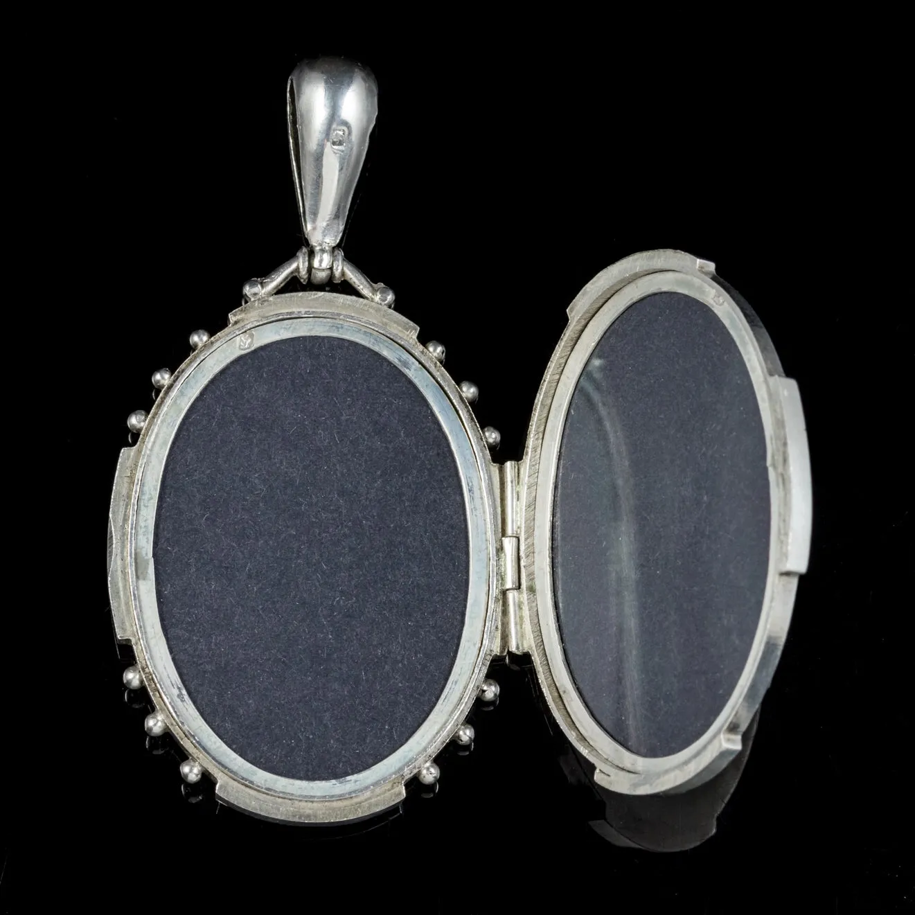 Antique Victorian Sterling Silver Floral Locket Circa 1900