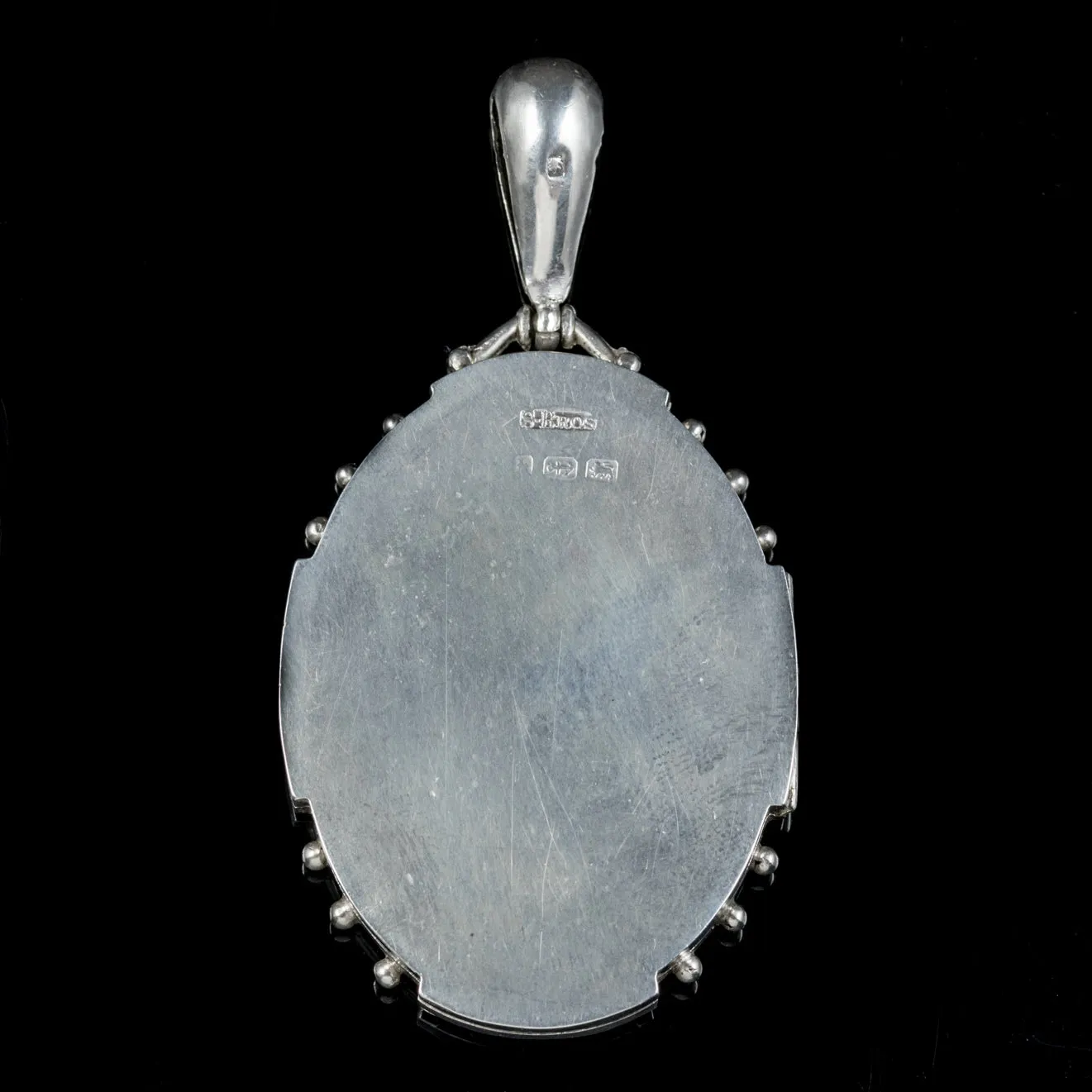Antique Victorian Sterling Silver Floral Locket Circa 1900