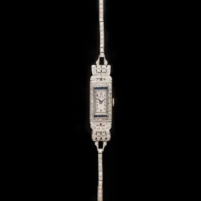Art Deco Girard Perregaux Diamond & Sapphire Timepiece