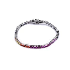 Ashley Gold Sterling Silver Rainbow CZ Bracelet