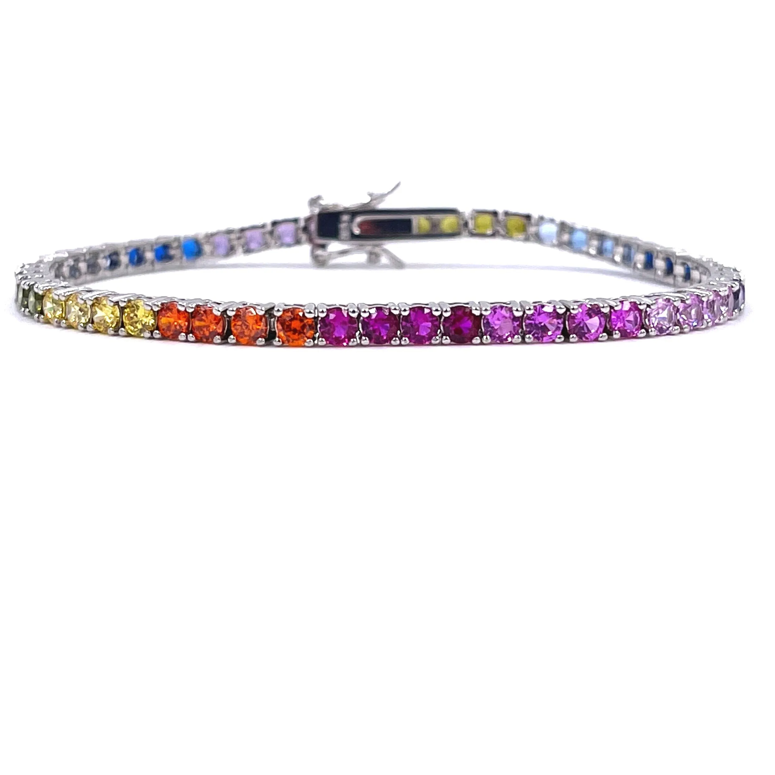 Ashley Gold Sterling Silver Rainbow CZ Bracelet