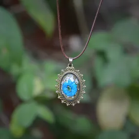 Azure Fantasia Real Dried Flower Necklace
