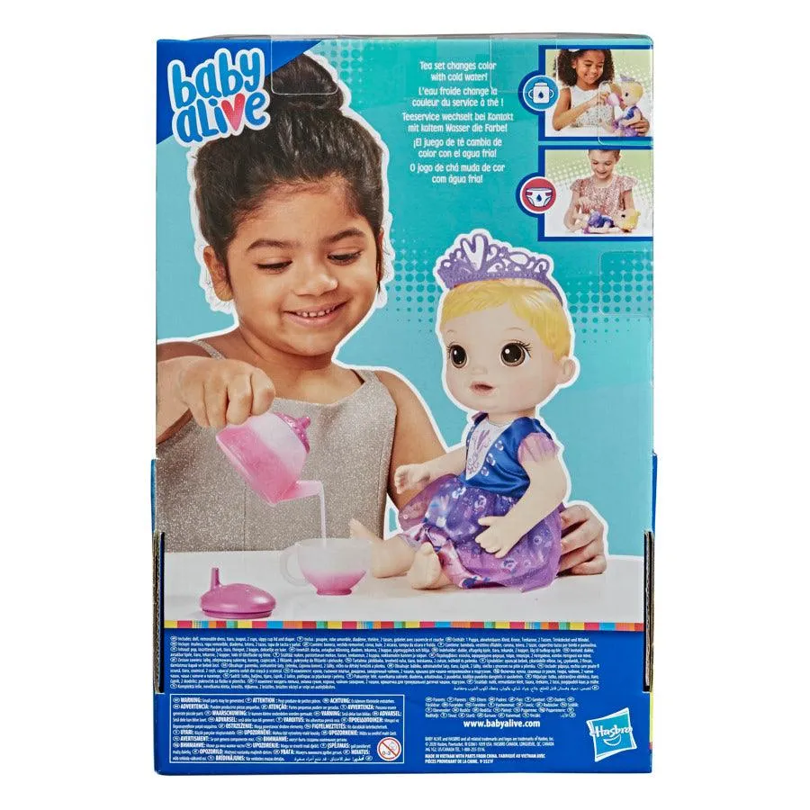 Baby Alive Tea Sparkles Baby Doll, Color-Changing Tea Set, Doll Accessories, Drinks and Wets, Blonde Hair