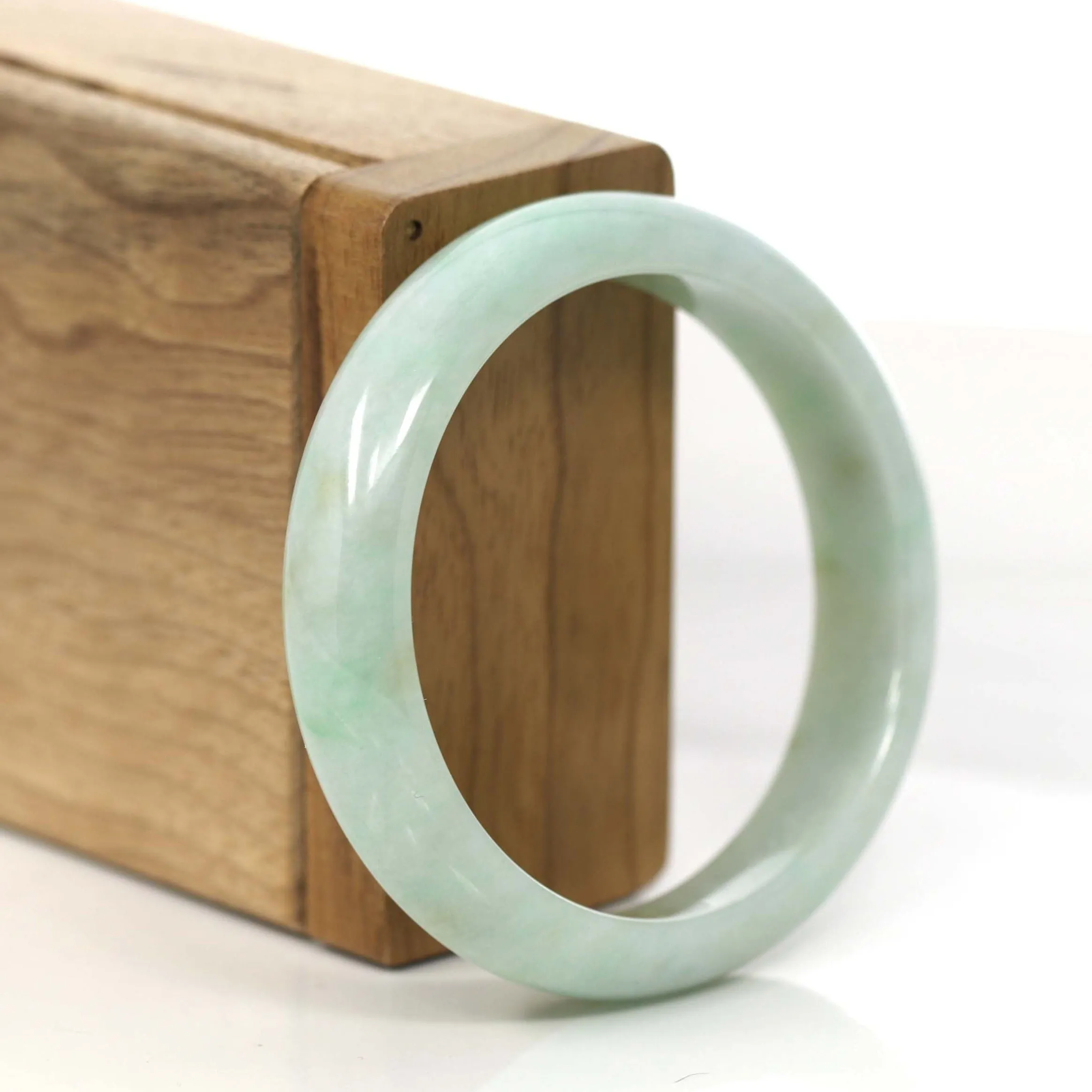 Baikalla "Classic Bangle" Yellow Green Natural Burmese Jadeite Jade Bangle (53.41 mm) #756