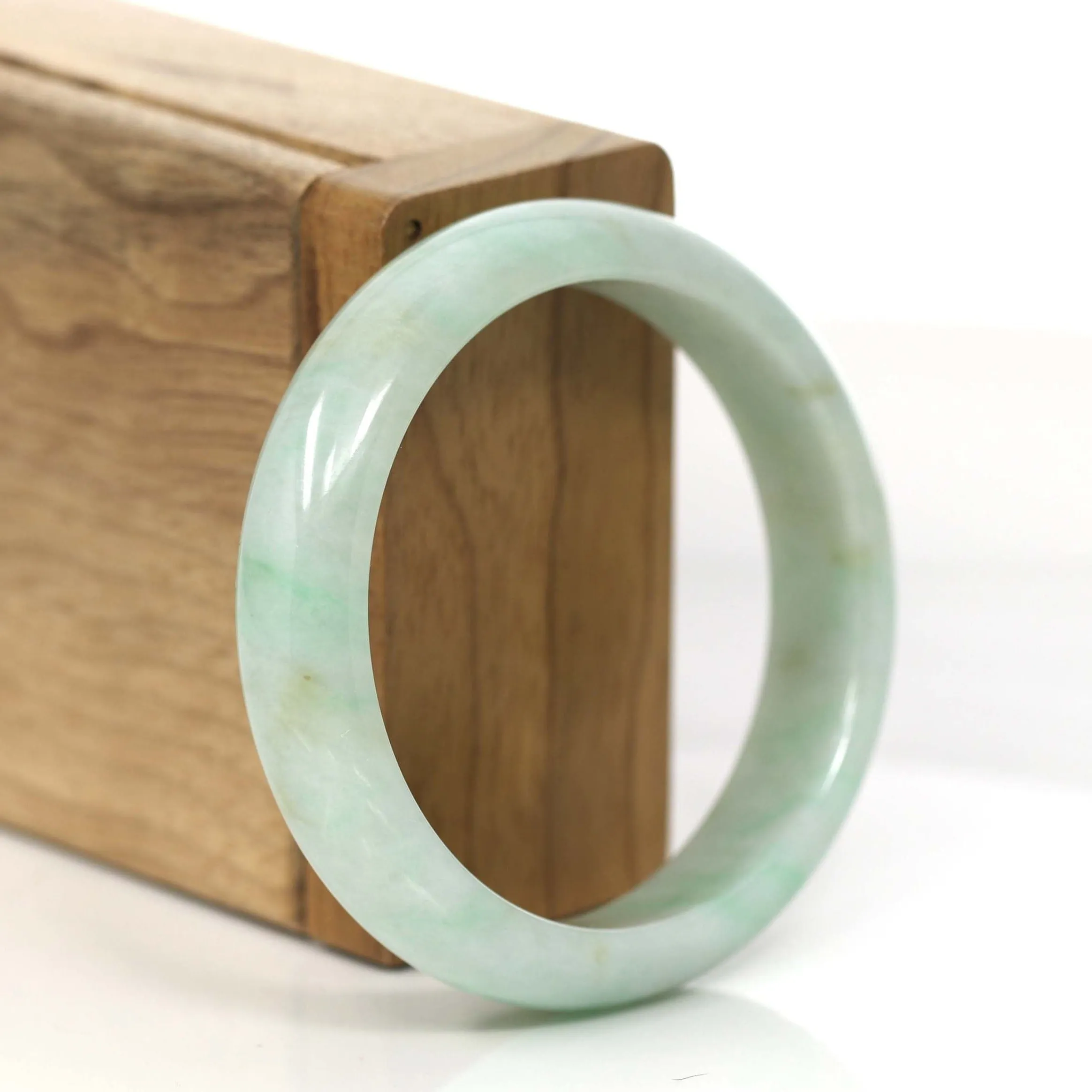 Baikalla "Classic Bangle" Yellow Green Natural Burmese Jadeite Jade Bangle (53.41 mm) #756