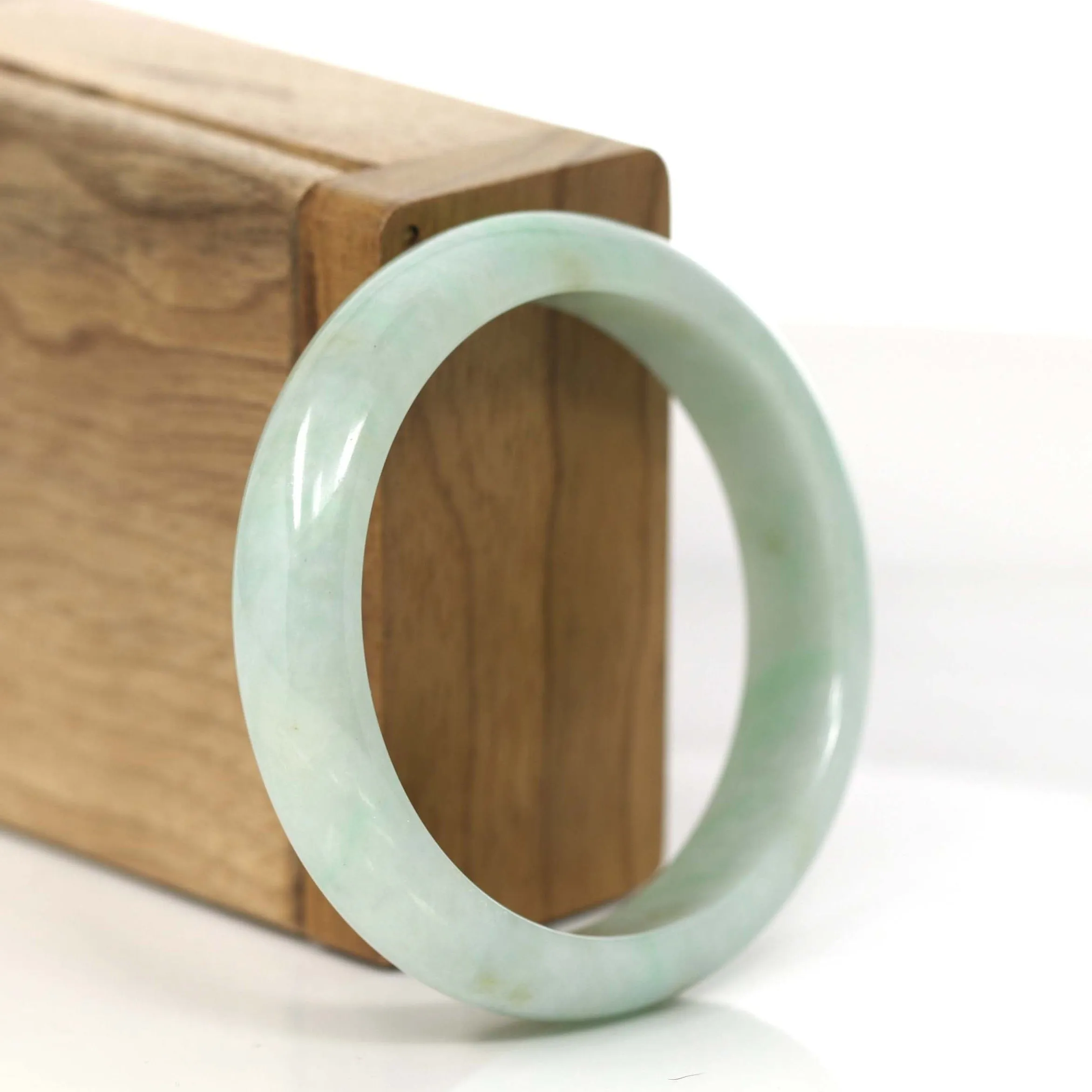 Baikalla "Classic Bangle" Yellow Green Natural Burmese Jadeite Jade Bangle (53.41 mm) #756