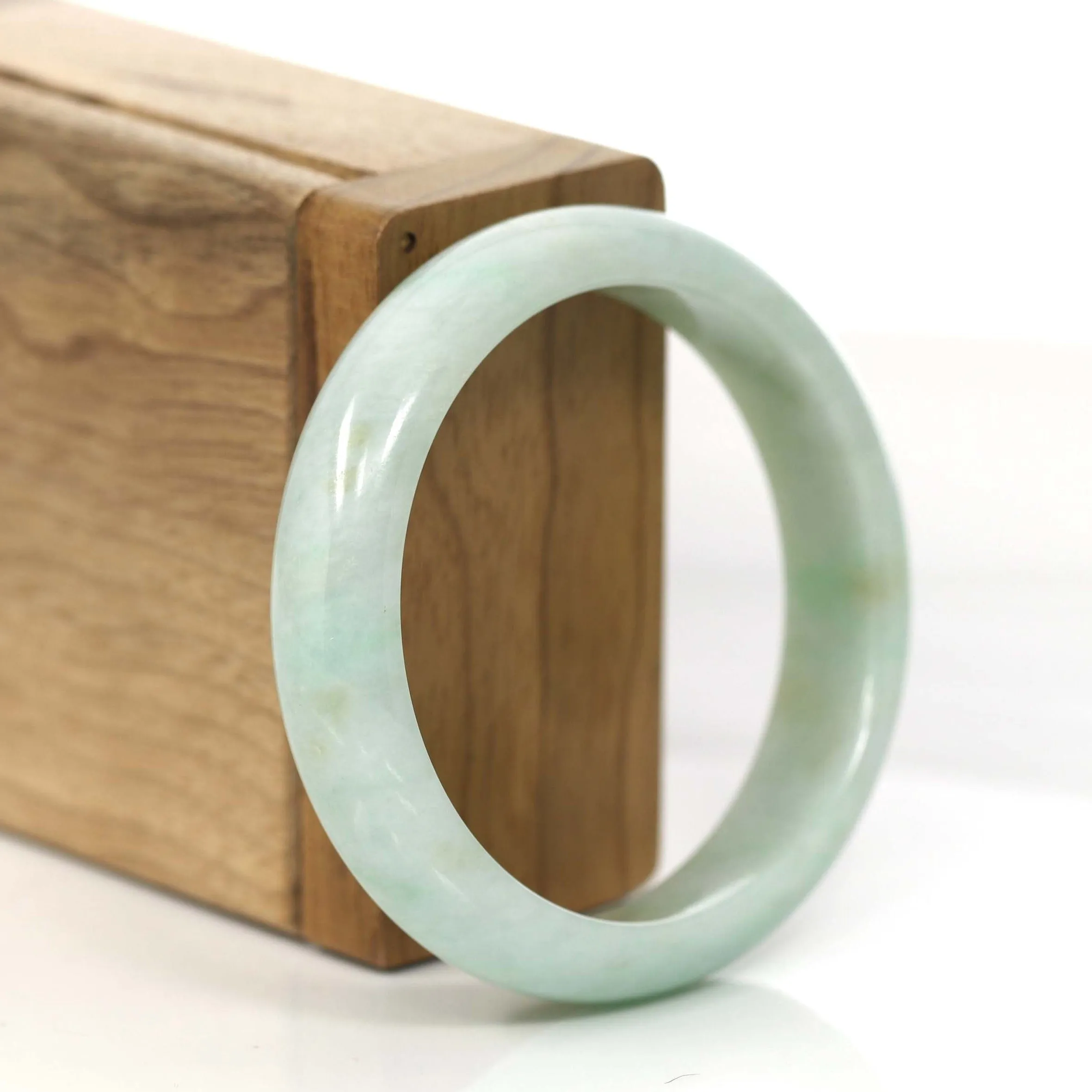 Baikalla "Classic Bangle" Yellow Green Natural Burmese Jadeite Jade Bangle (53.41 mm) #756