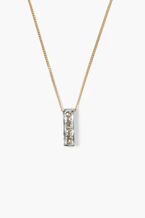 Bar Diamond Necklace Gold Mix