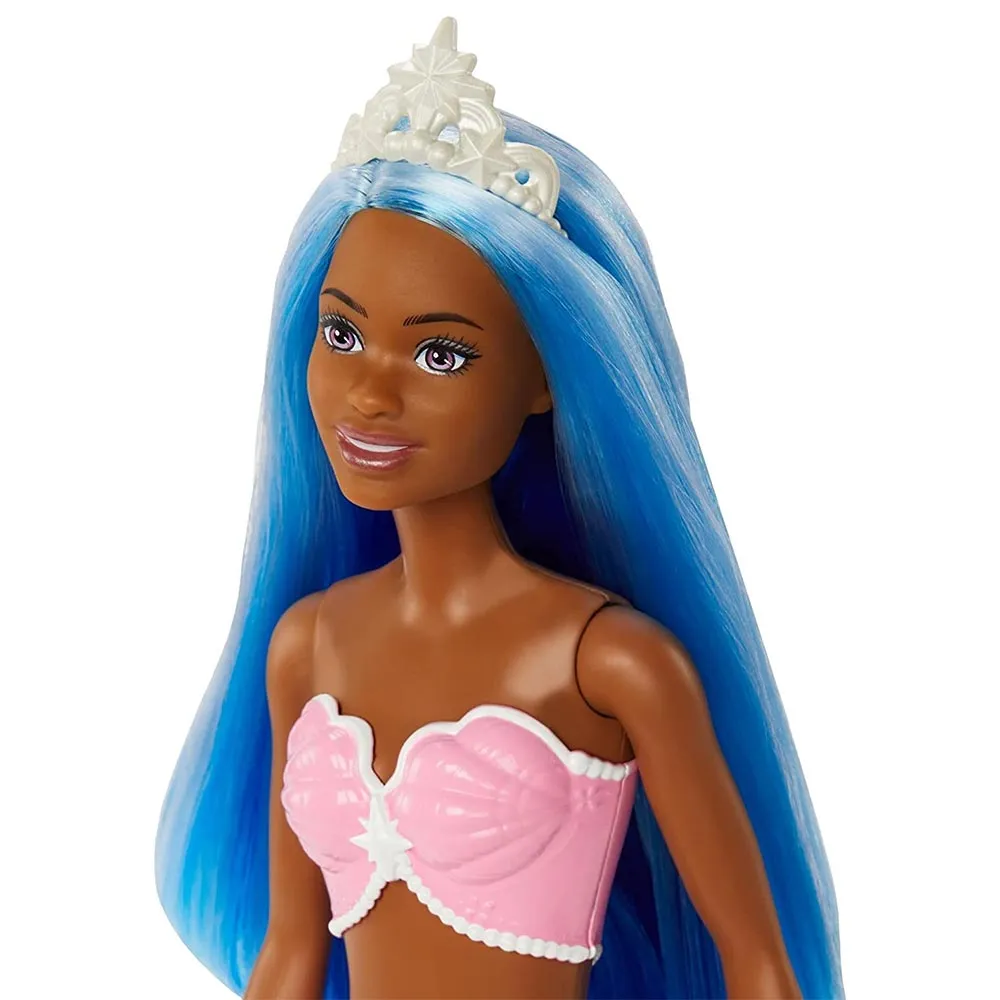 Barbie Dreamtopia Mermaid Doll (Blue Hair) with Pink & Blue Ombre Mermaid Tail and Tiara, Toy for Kids Ages 3 Yrs & Up