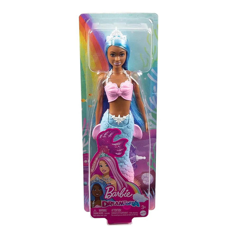 Barbie Dreamtopia Mermaid Doll (Blue Hair) with Pink & Blue Ombre Mermaid Tail and Tiara, Toy for Kids Ages 3 Yrs & Up