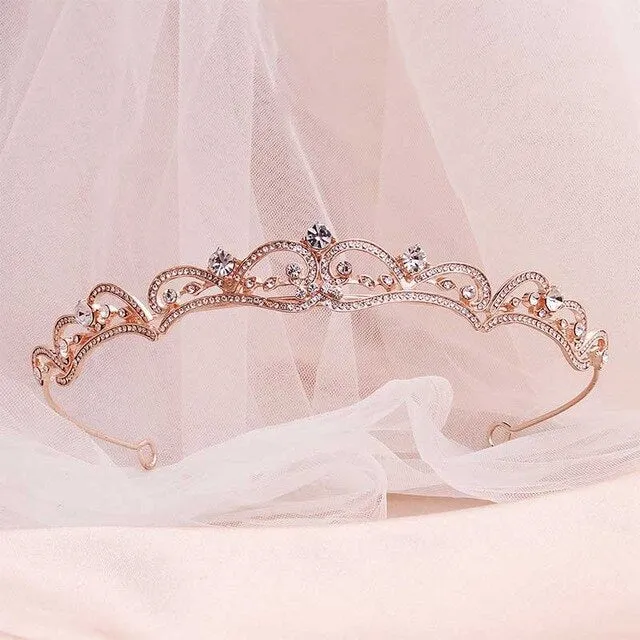 Baroque Wedding Tiara Crown Bridal Hair Jewelry Headpieces