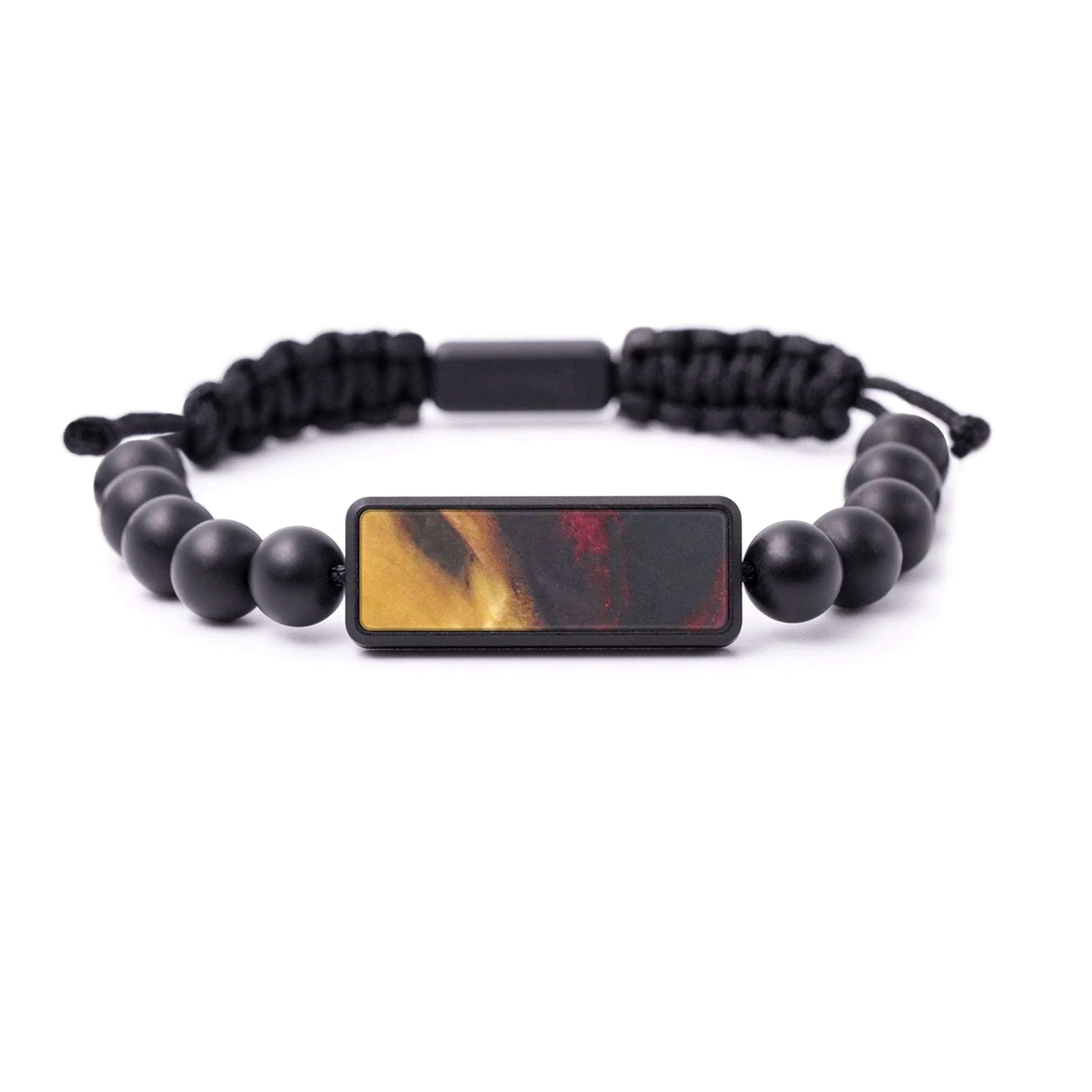 Bead Wood Resin Bracelet - Cherida (Dark Red, 595638)