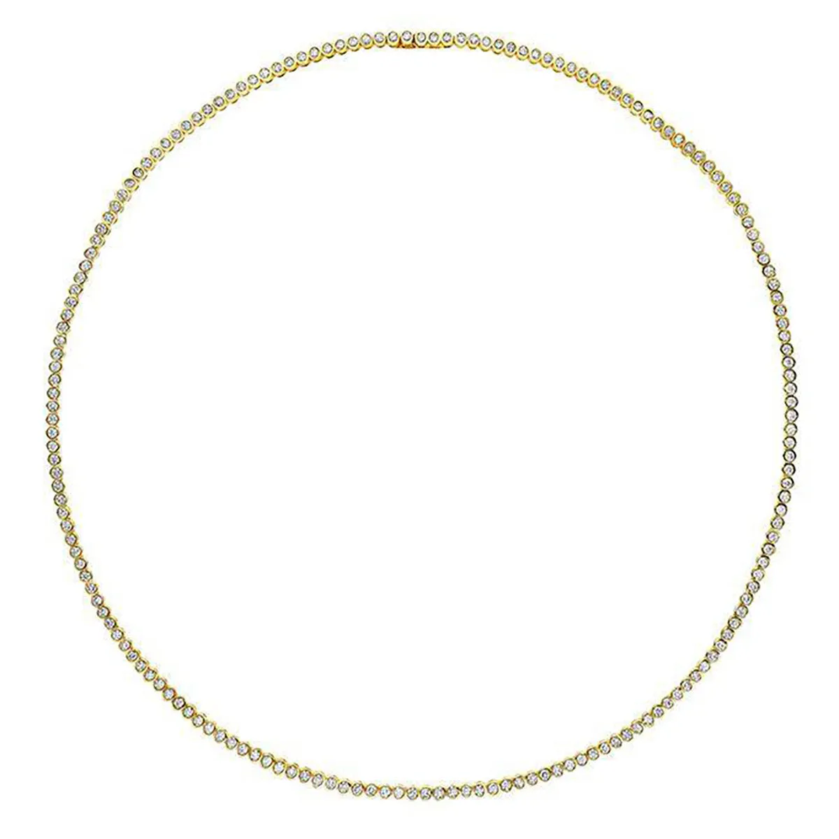Bezel Set Round Diamond Choker Necklace