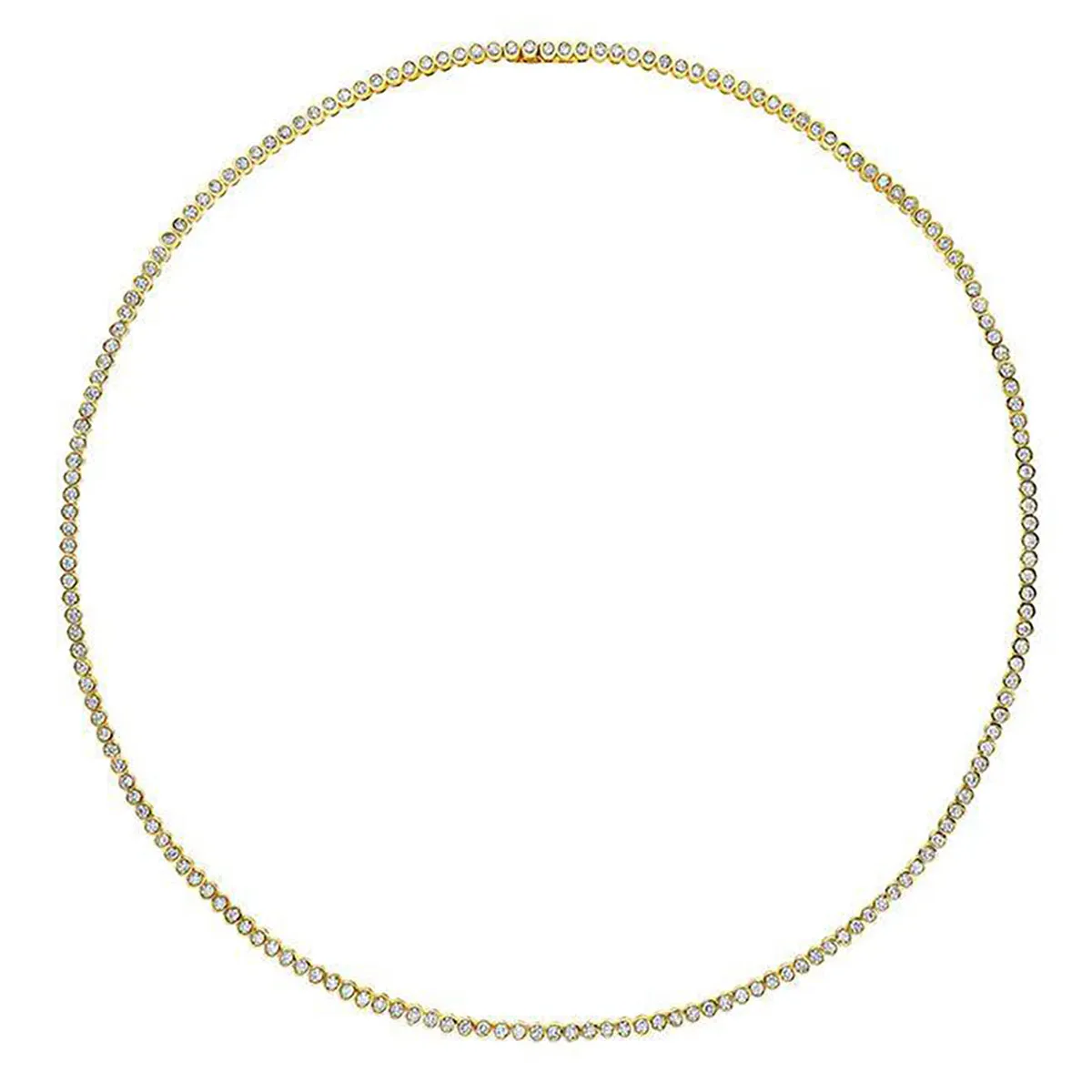 Bezel Set Round Diamond Choker Necklace