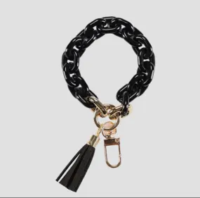 Black Acrylic Chain Keychain