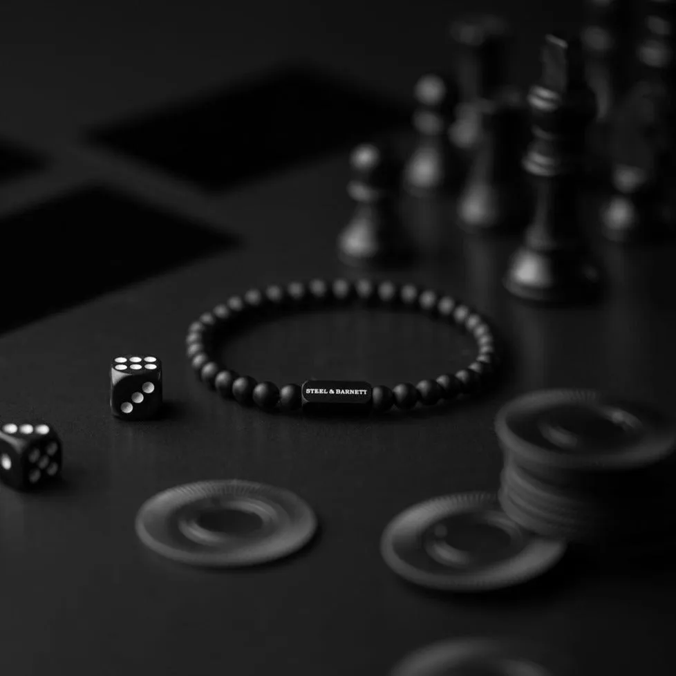 Black Edition 6mm Round Gemstone Bracelet Natural Ned BEB/002M