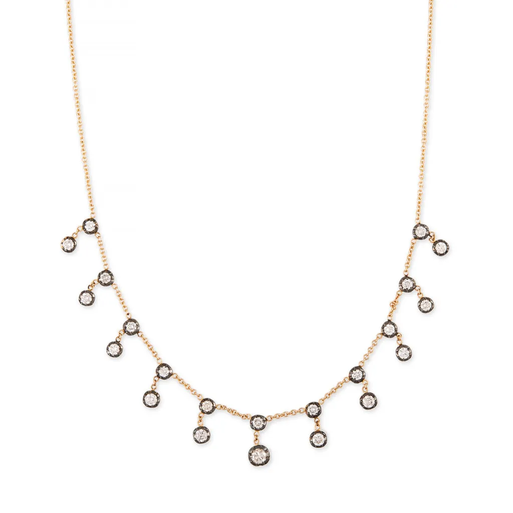 BLACK RHODIUM SOPHIA DIAMOND SHAKER NECKLACE