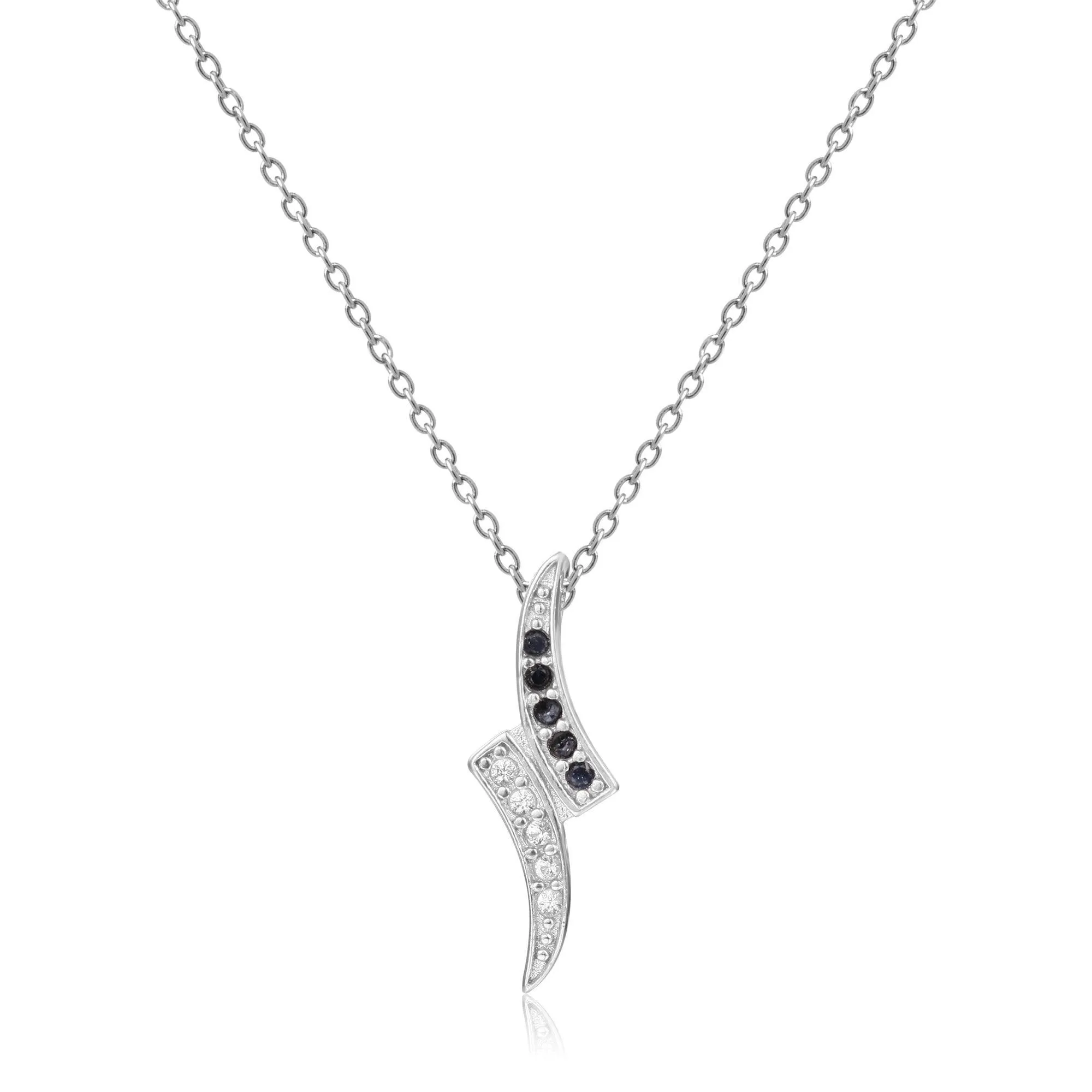 Black Sapphire Dainty Pendant Necklace