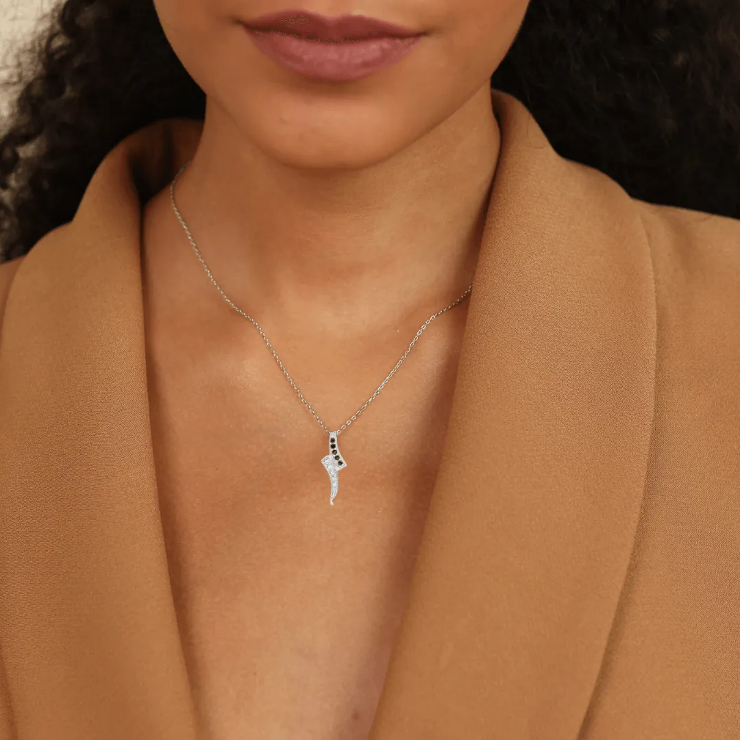 Black Sapphire Dainty Pendant Necklace