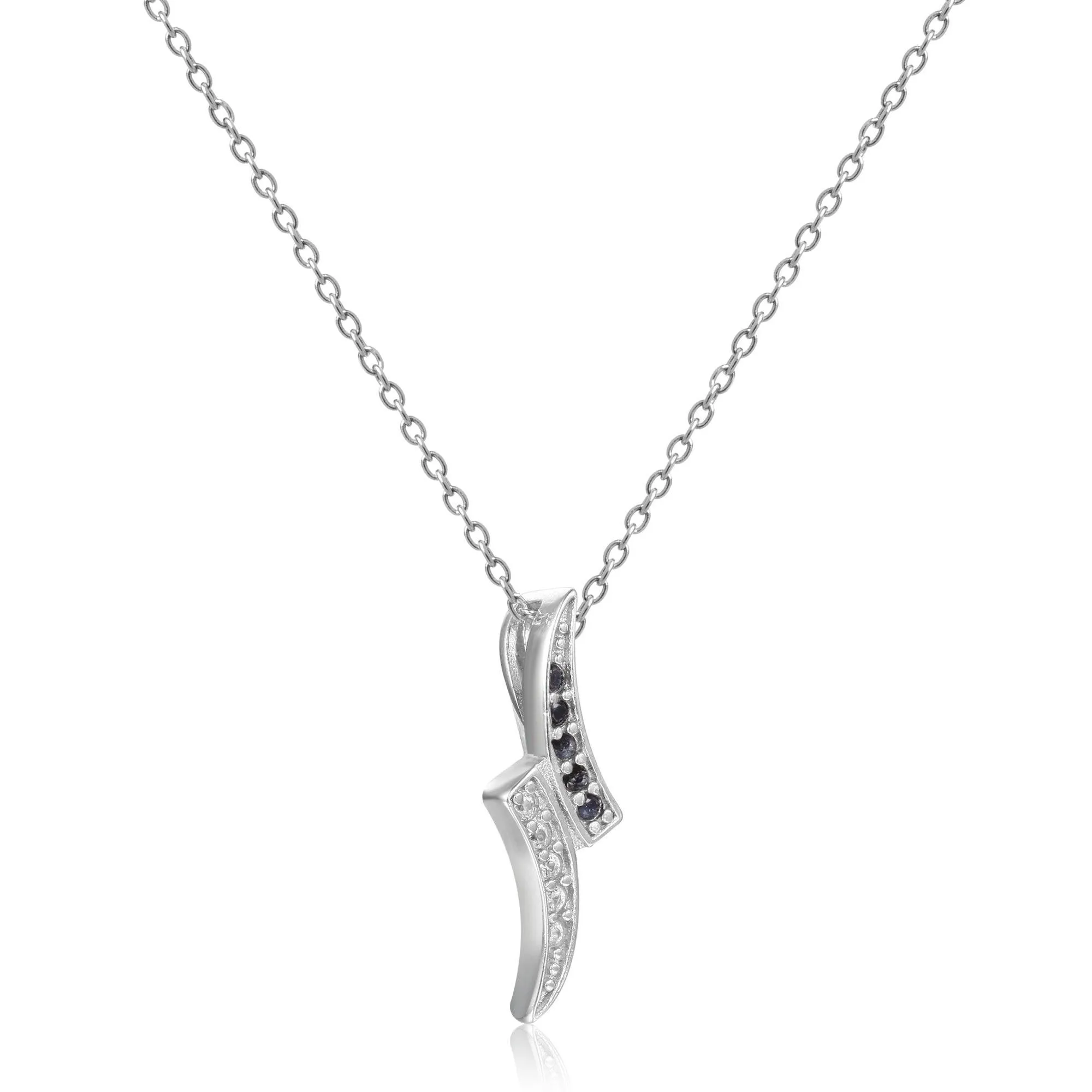 Black Sapphire Dainty Pendant Necklace